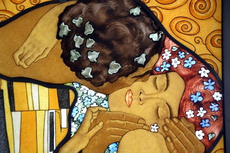 Le Baiser de Klimt - création contemporaine sur dalle de verre